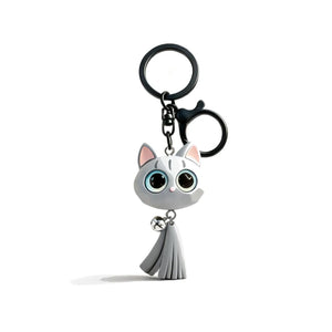 Cute Cat Figurine Keychain — Handmade Cat Charm