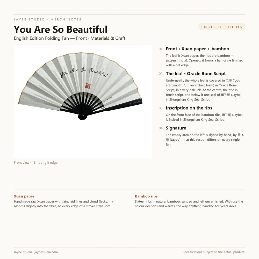 You Are So Beautiful — front, English notes