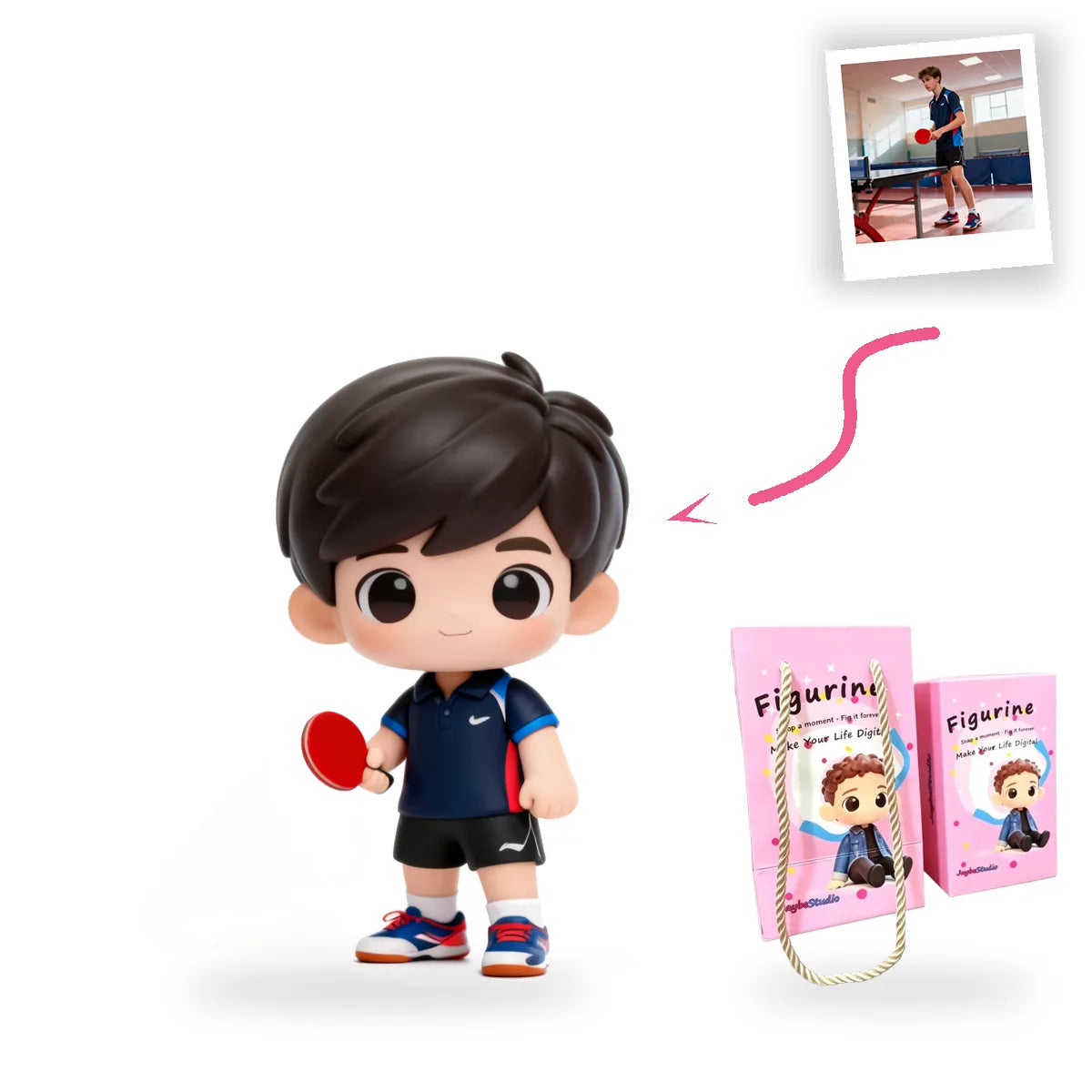 Custom Table Tennis Figurine From Photo