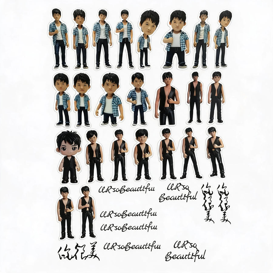 Clear PVC sticker sheet, A4 — full sheet on a laptop lid