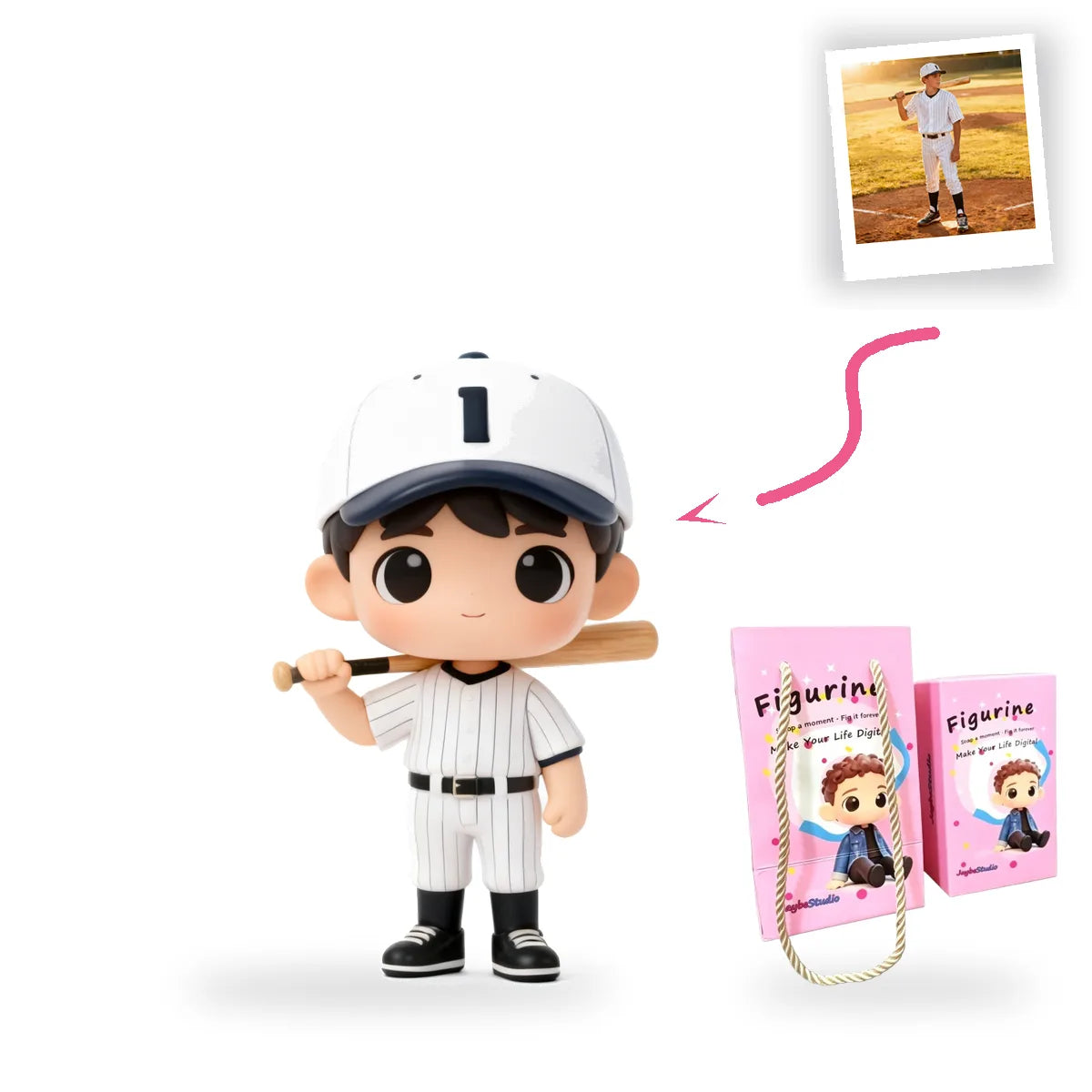 Custom Baseball Figurine From Photo