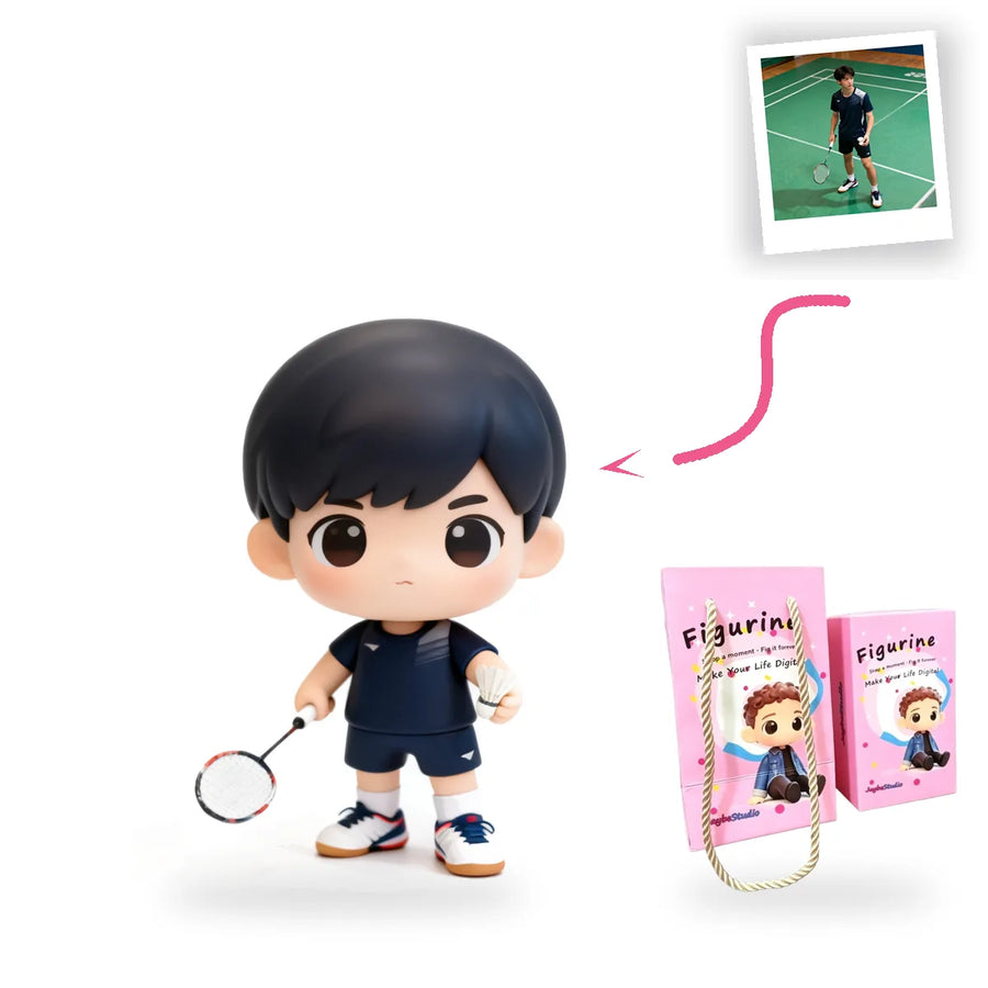 Custom Badminton Figurine From Photo